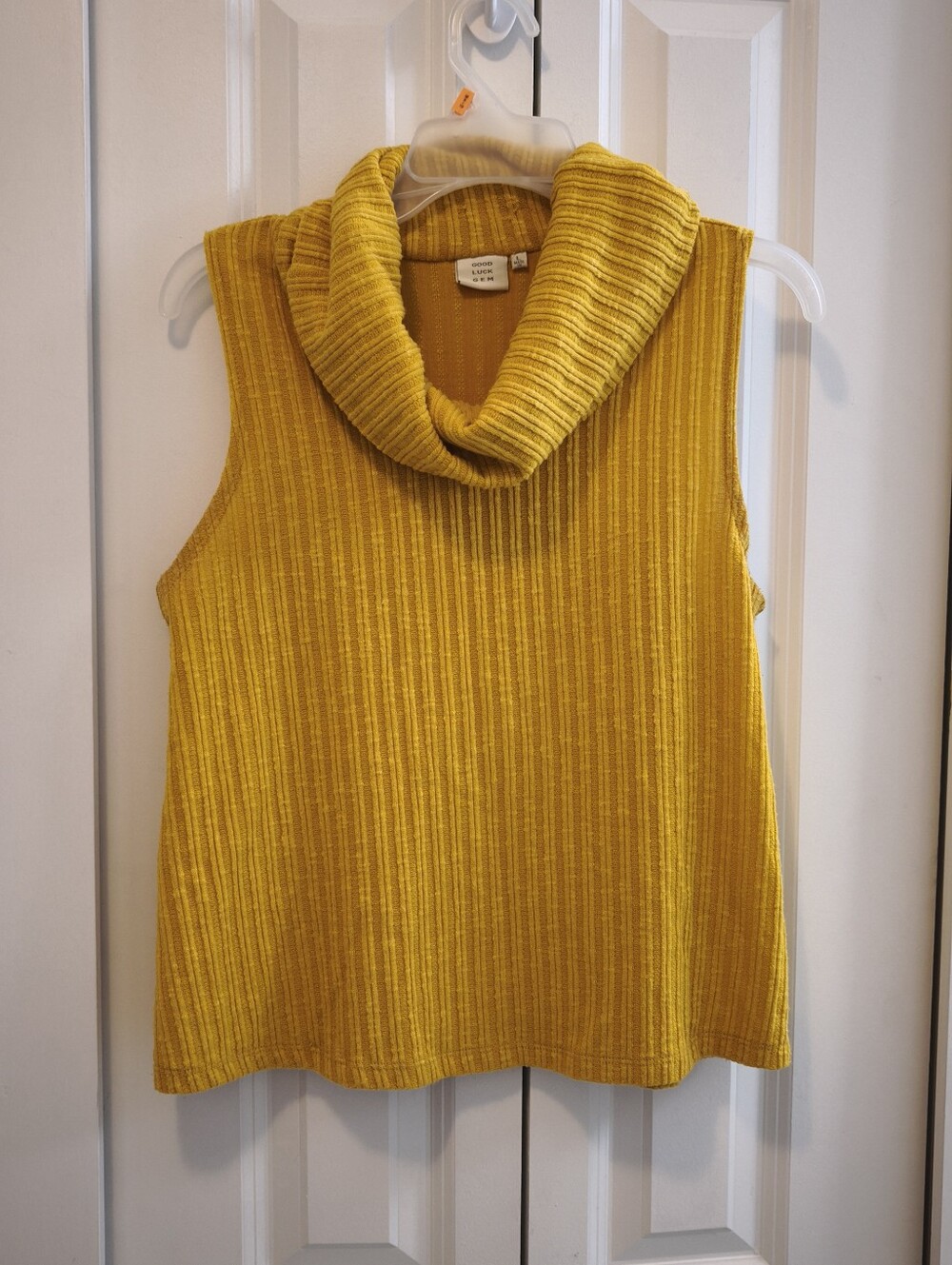 Good Luck Gem Womens Sleeveless Cowl Neck Blouse